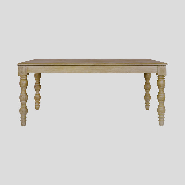 French Country 84" Rectangular Dining Table, Natural-Rustic White