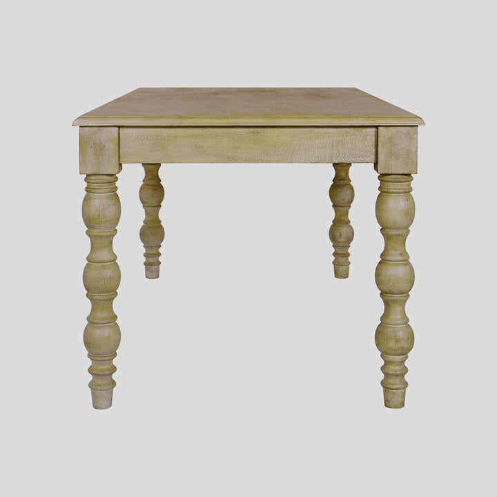 French Country 84" Rectangular Dining Table, Natural-Rustic White