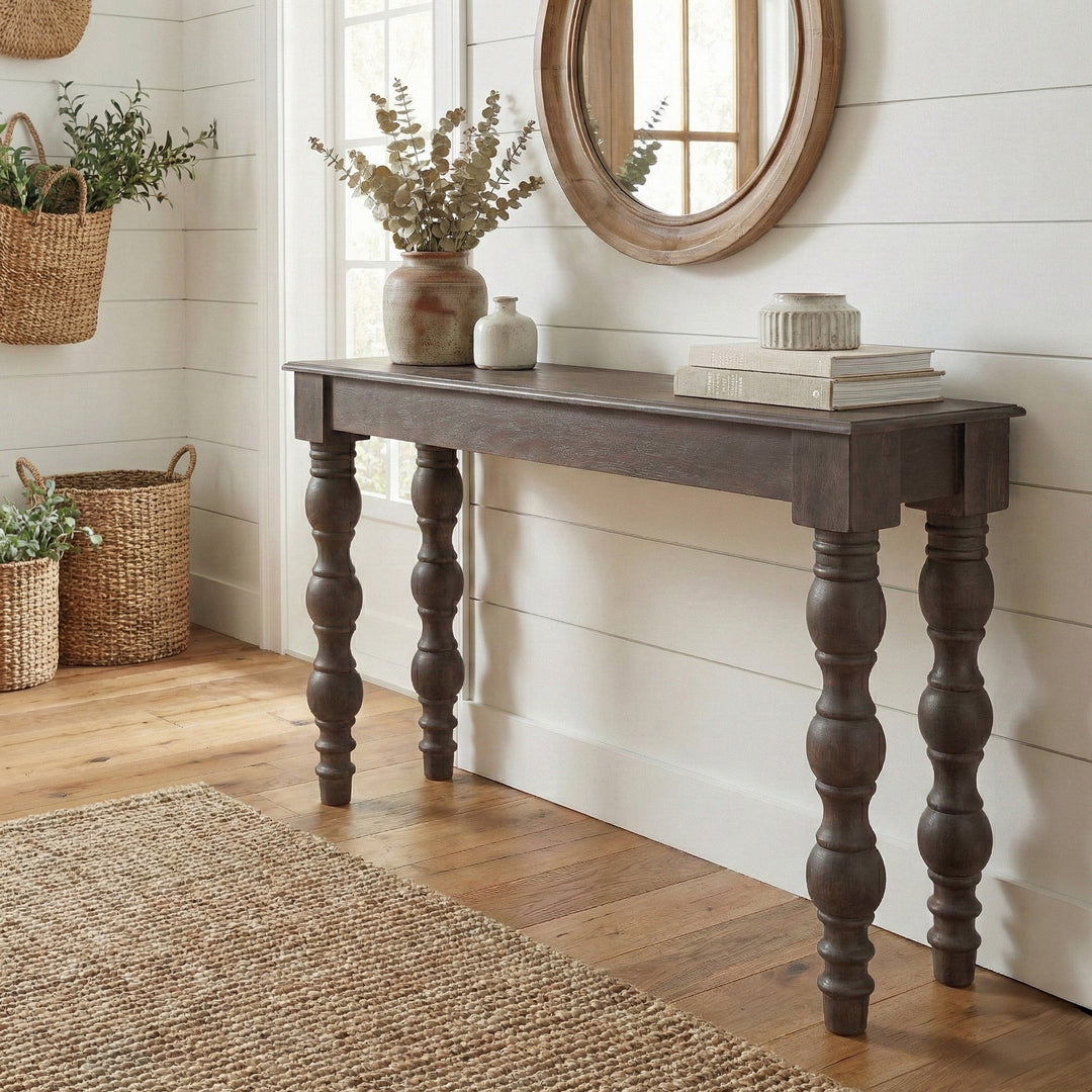French Country Console Table, Coffee Brown