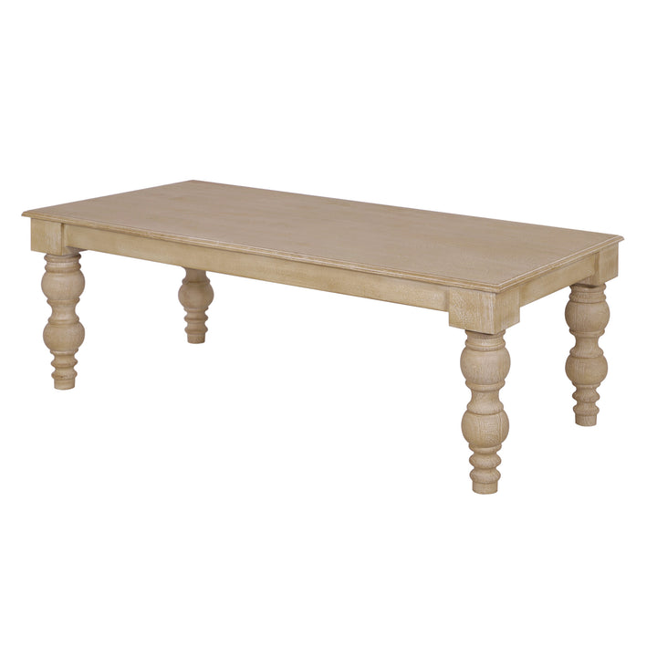 French Country Coffee Table, Natural -Rustic White