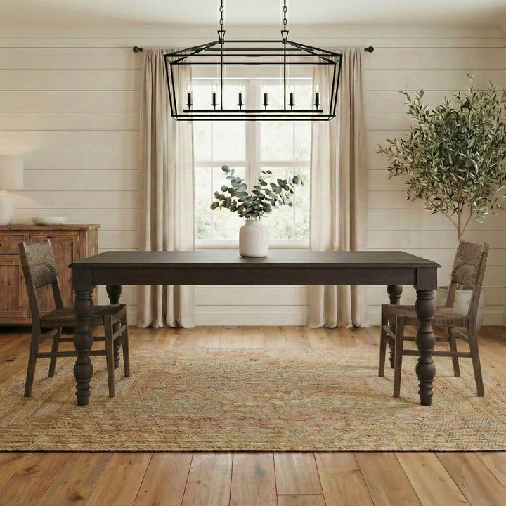 French Country 72" Rectangular Dining Table, Coffee Brown