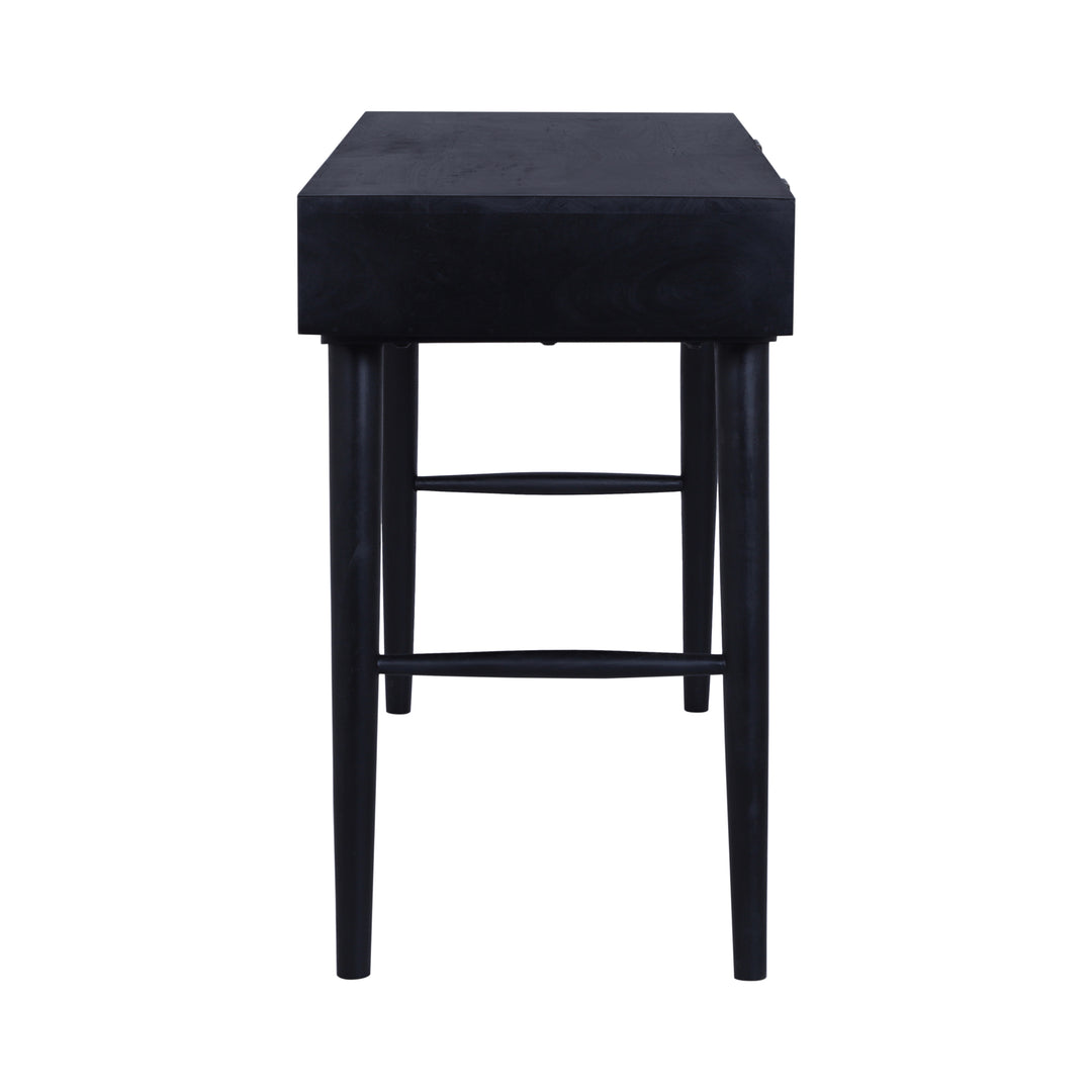 Atlas Cane Mid-Century Desk with Built-in Power, Black