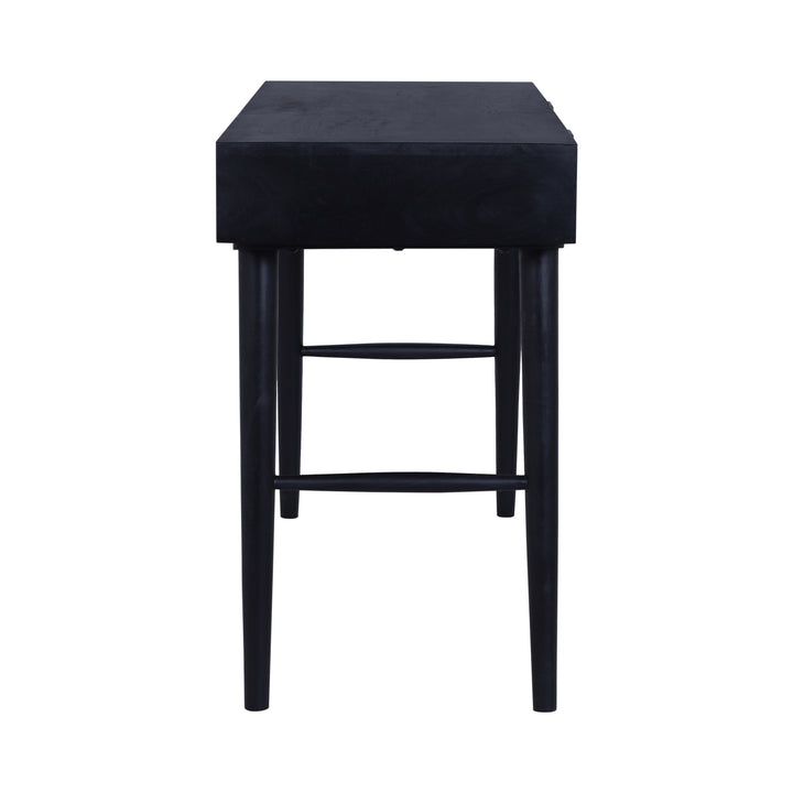 Atlas Cane Mid-Century Desk with Built-in Power, Black