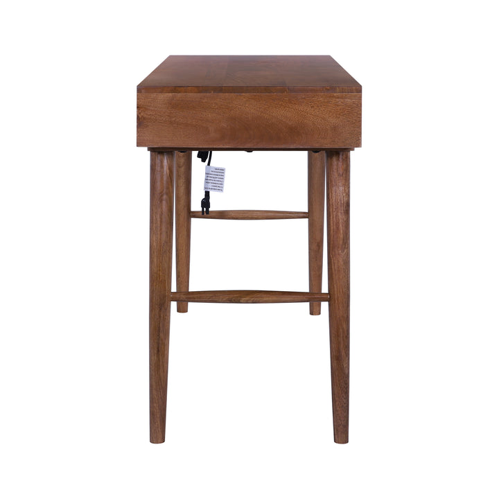Atlas Cane Mid-Century Desk with Built-in Power, Walnut