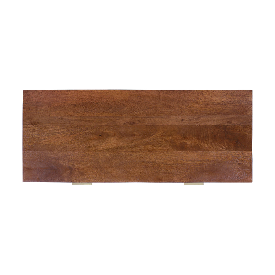 Atlas Cane Mid-Century Desk with Built-in Power, Walnut