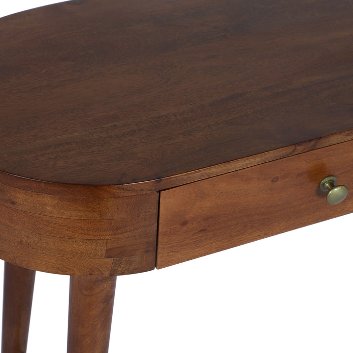 Elipse Mid-Century Modern Writing Desk, Acacia Standard