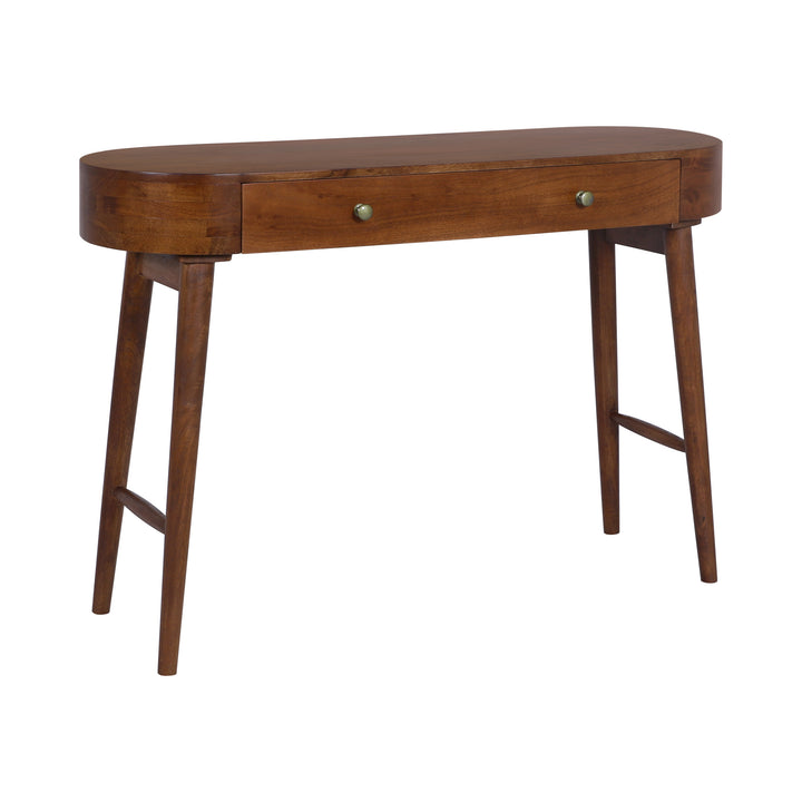 Elipse Mid-Century Modern Writing Desk, Acacia Standard