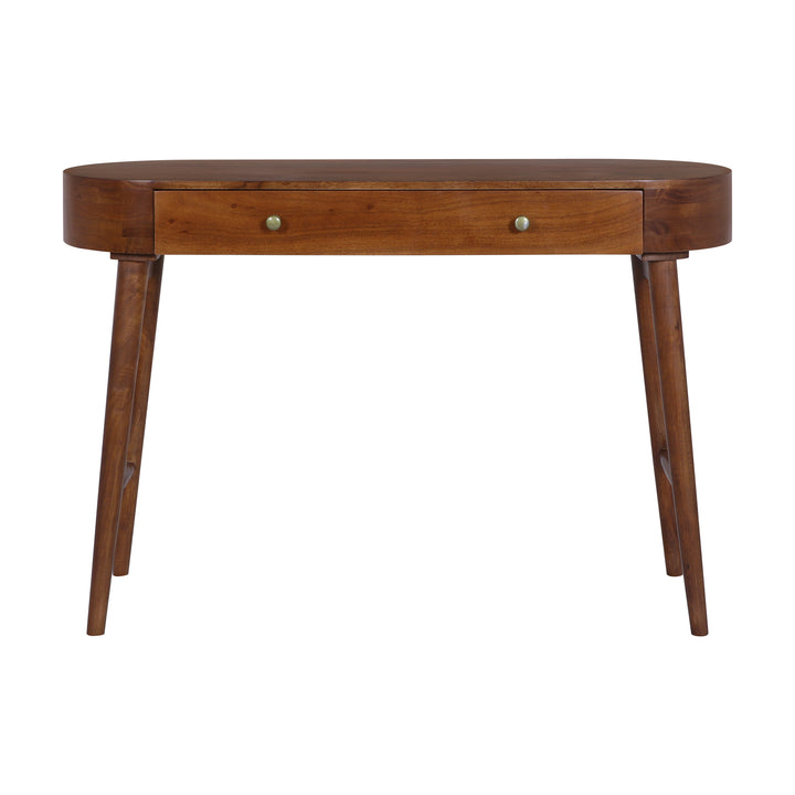 Elipse Mid-Century Modern Writing Desk, Acacia Standard
