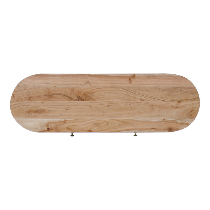 Elipse Mid-Century Modern Writing Desk, Acacia Natural