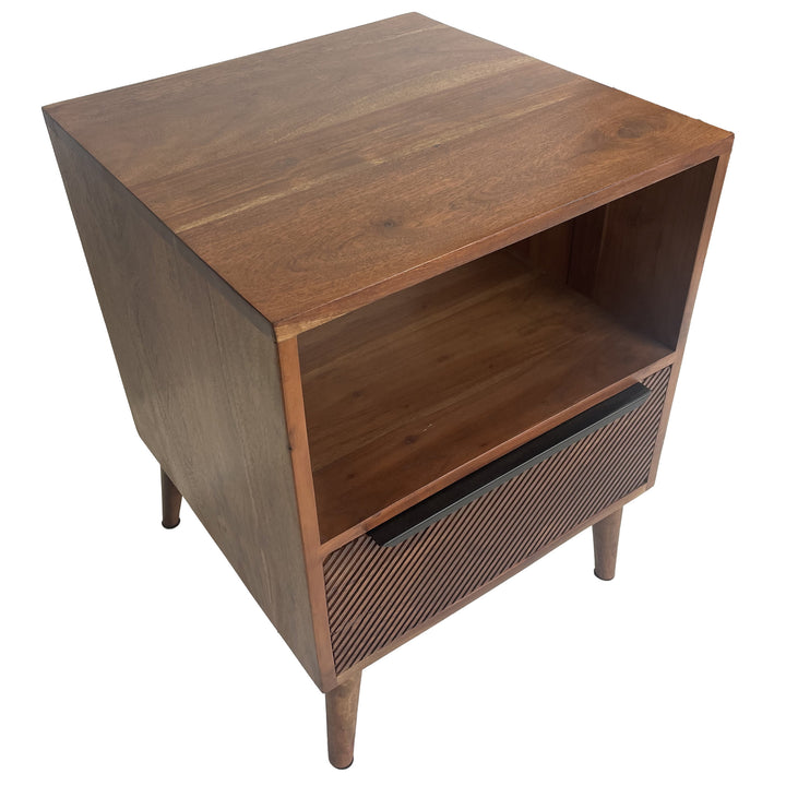 Brown Diagonal Line Night Stand