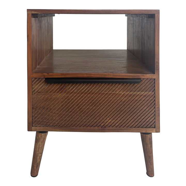 Brown Diagonal Line Night Stand