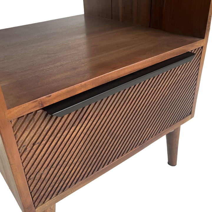 Brown Diagonal Line Night Stand