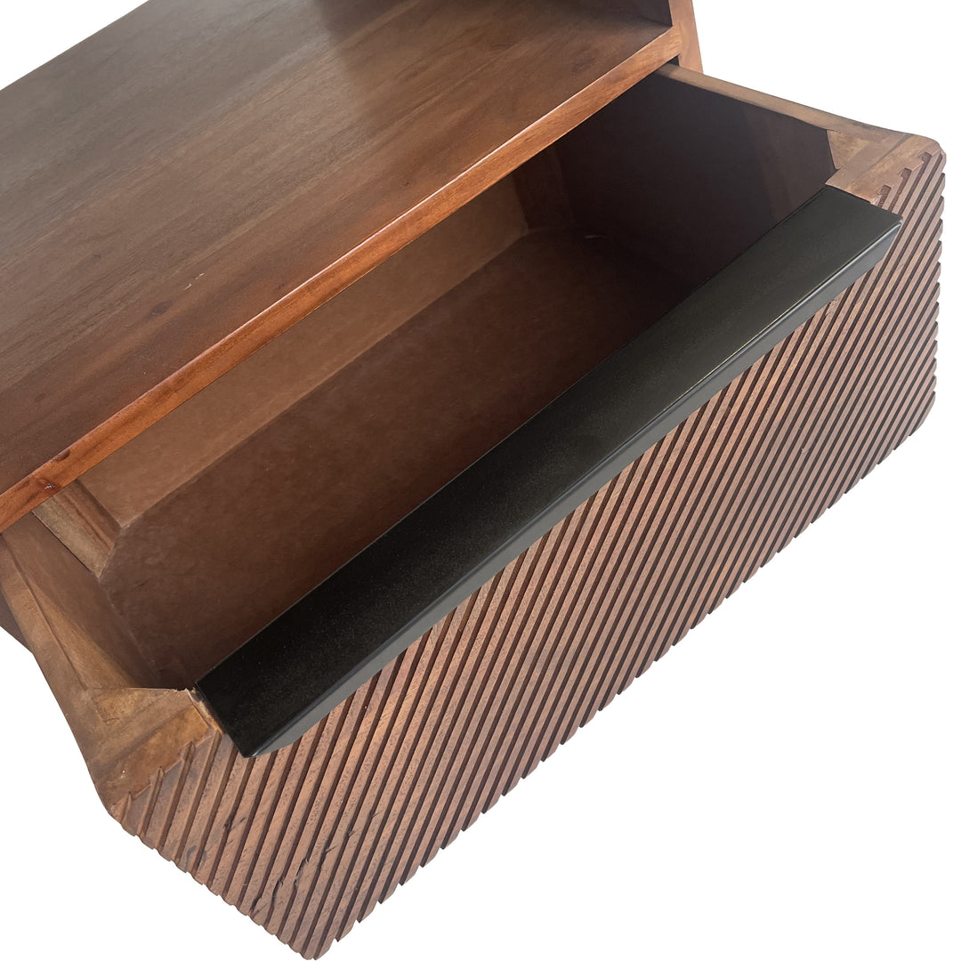 Brown Diagonal Line Night Stand