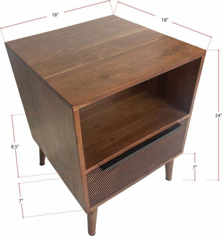 Brown Diagonal Line Night Stand