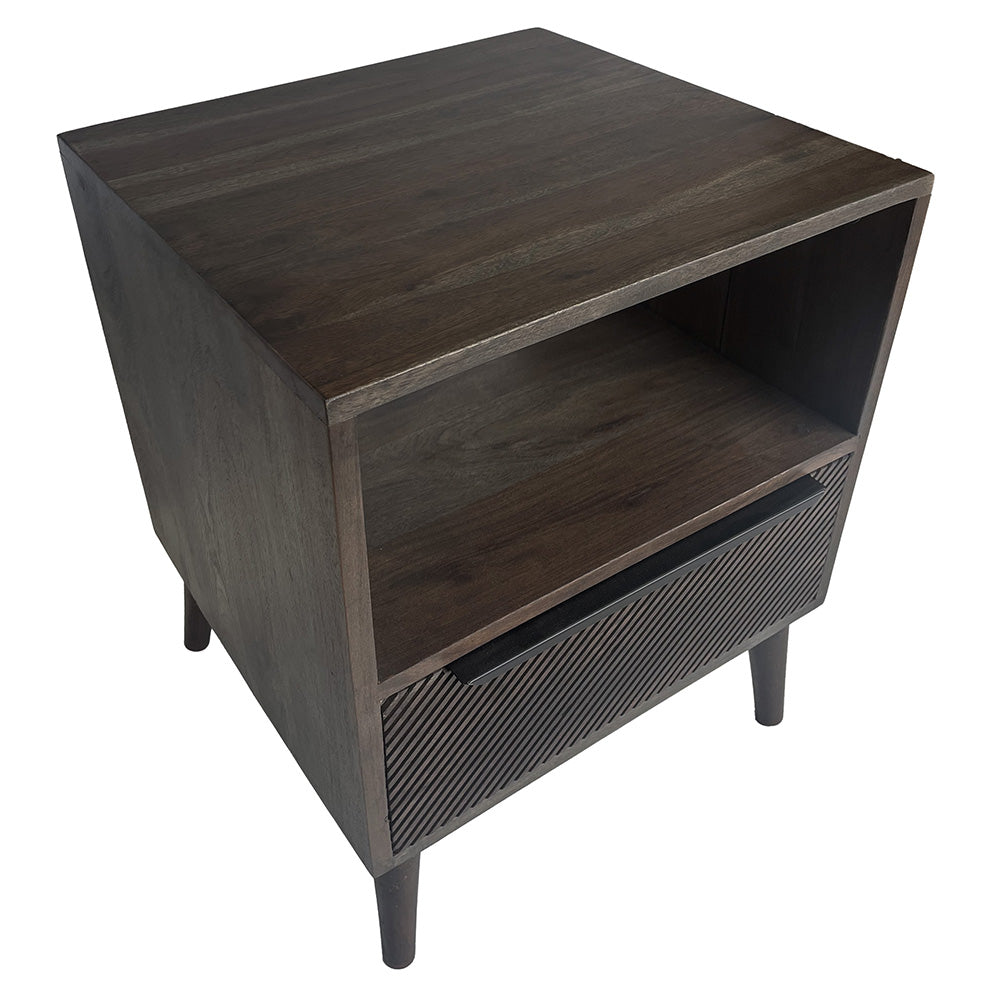 Grey Diagonal Line Night Stand