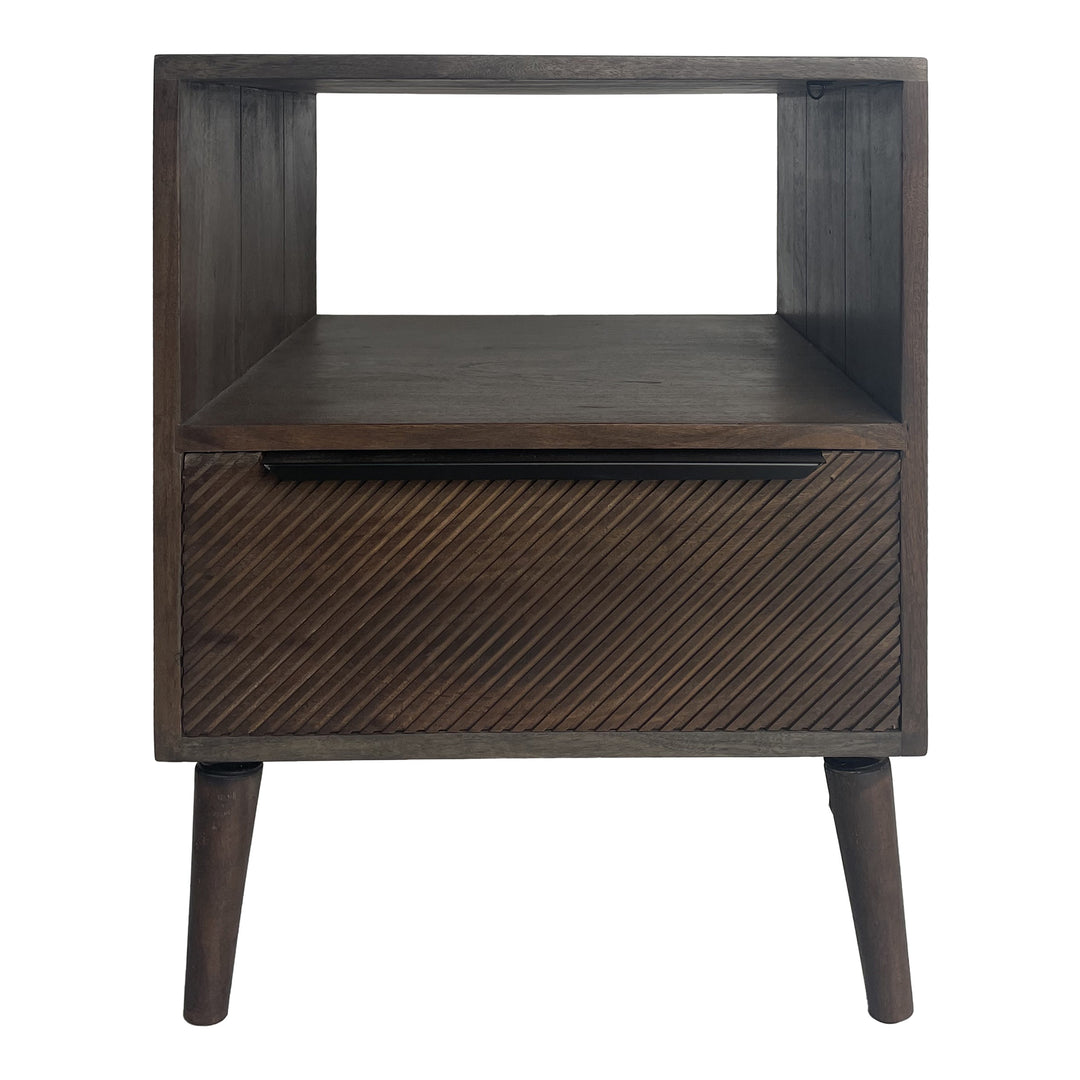 Grey Diagonal Line Night Stand