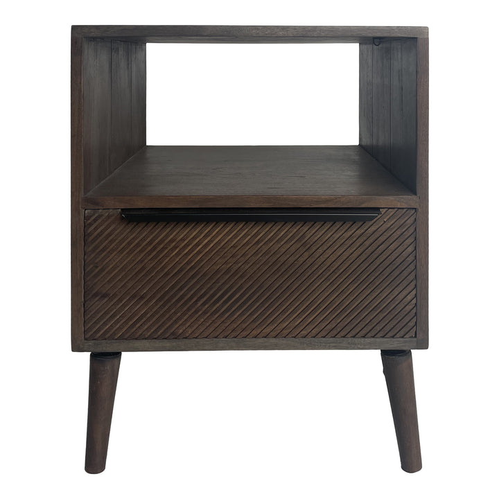 Grey Diagonal Line Night Stand