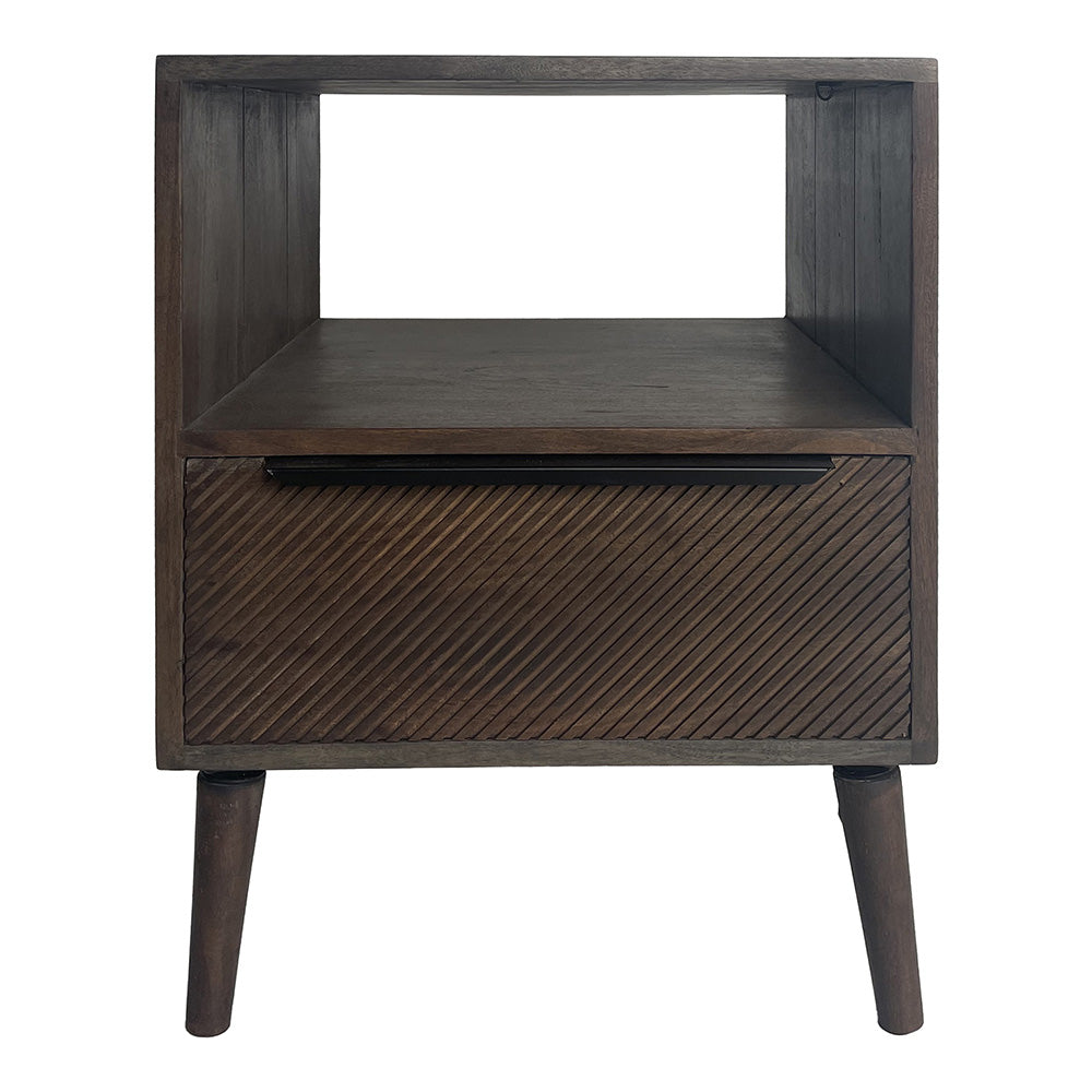 Grey Diagonal Line Night Stand