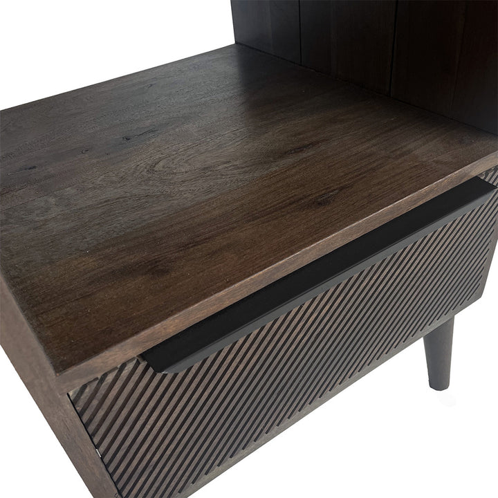Grey Diagonal Line Night Stand