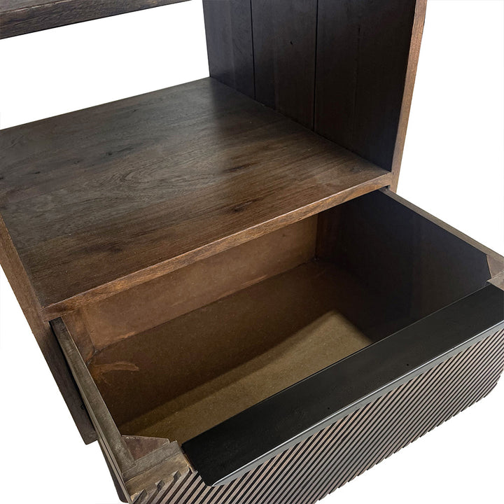 Grey Diagonal Line Night Stand