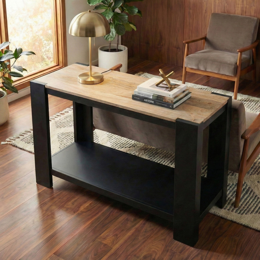 Axis Modern 2-Tone Console Table, Wheatfield