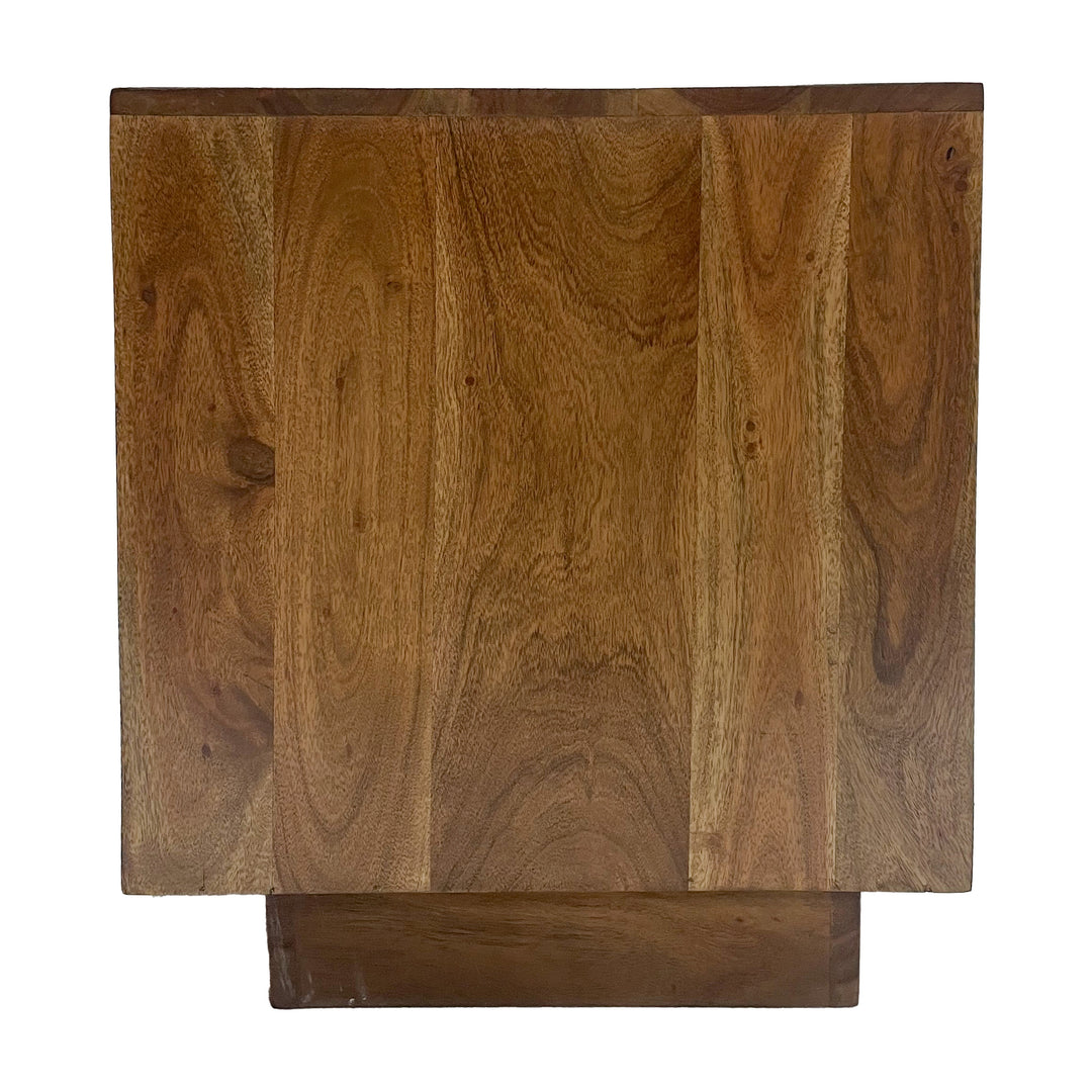 Brown/ Brass Two Drawer Night Stand