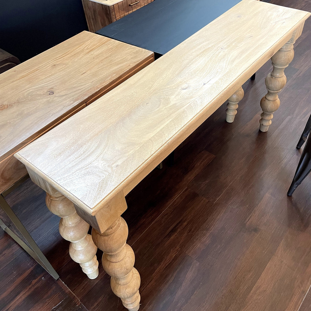 Natural Beaded Leg Console - Sample