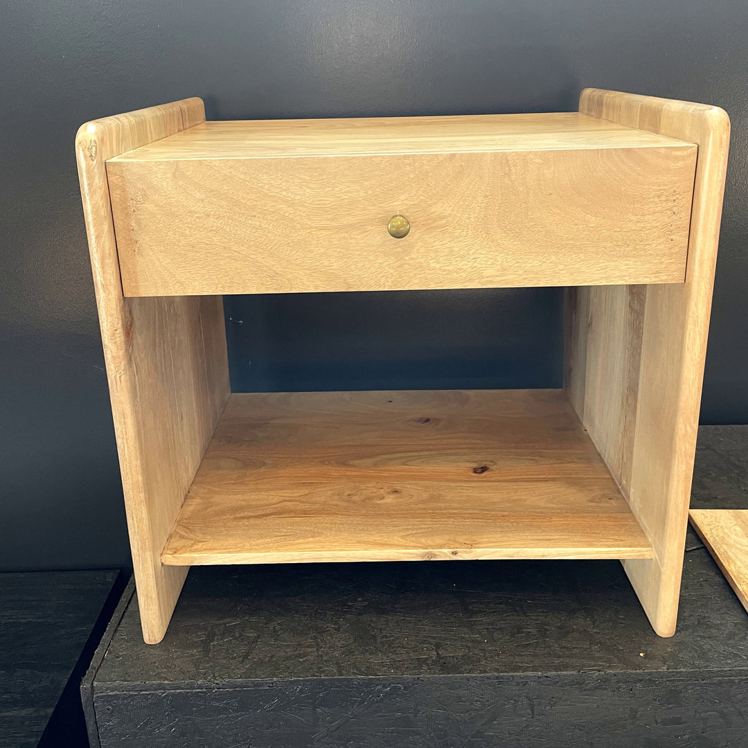 Blonde 1 Drawer Open Shelf Bedside Table - Sample