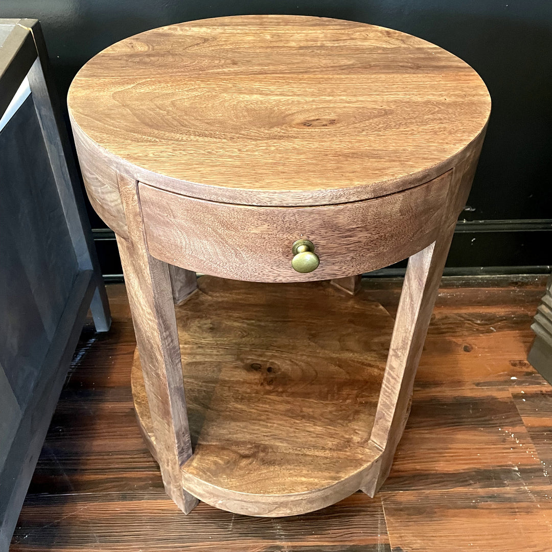 Round Bedside Tabel With Drawer - Sample