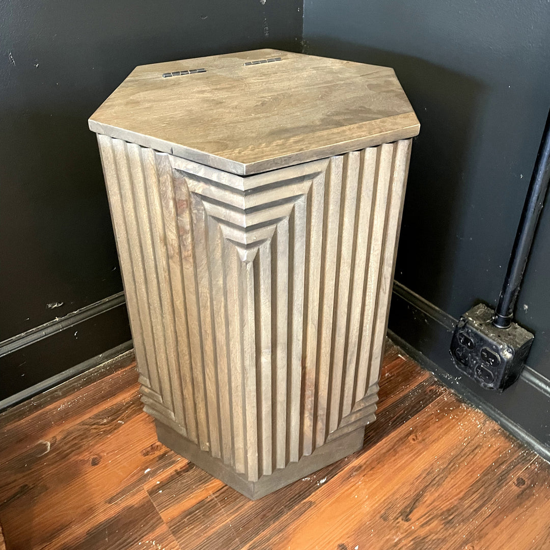 Grey Hexagon Pattern Side Table - Sample