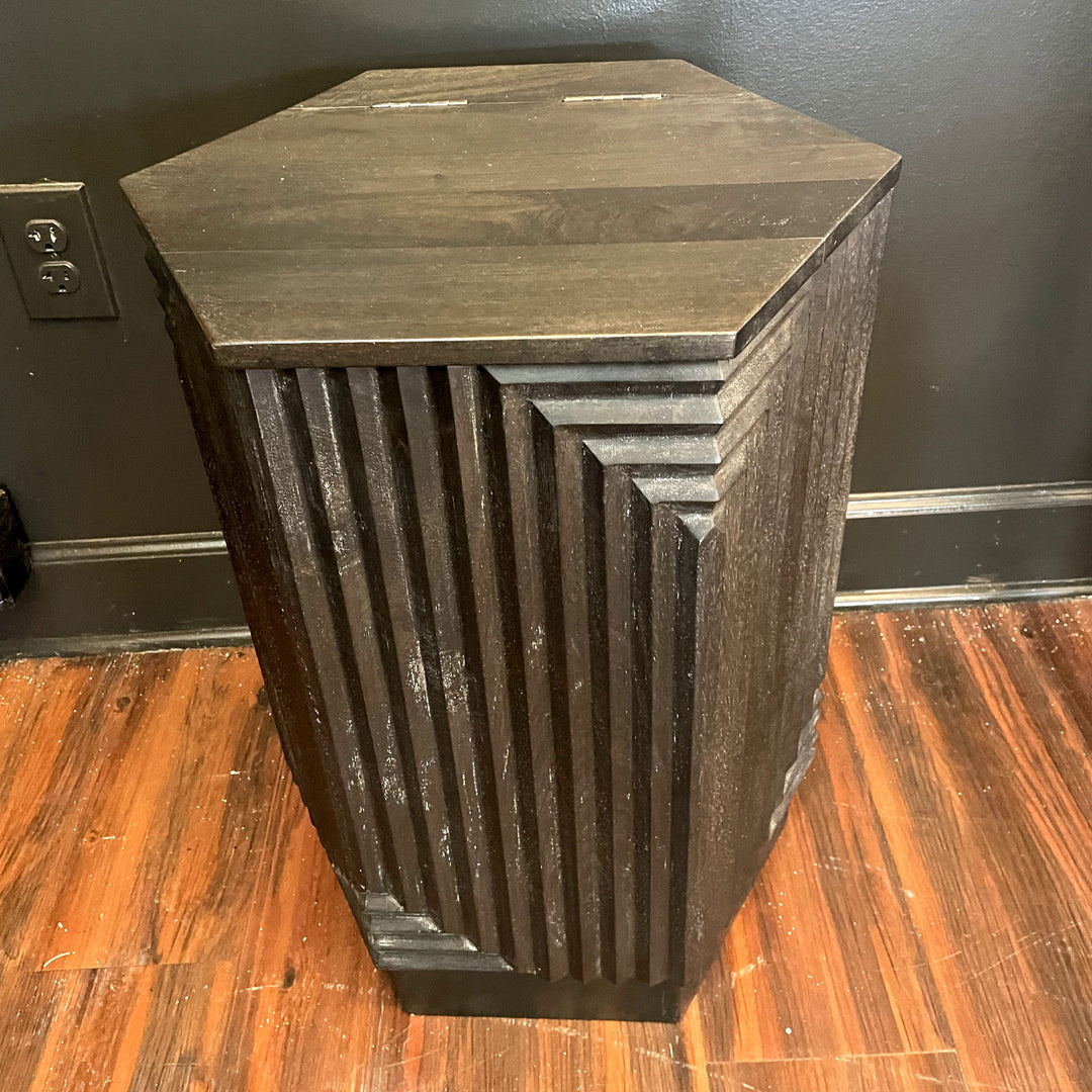 Dark Grey Hexagon Pattern Side Table - Sample
