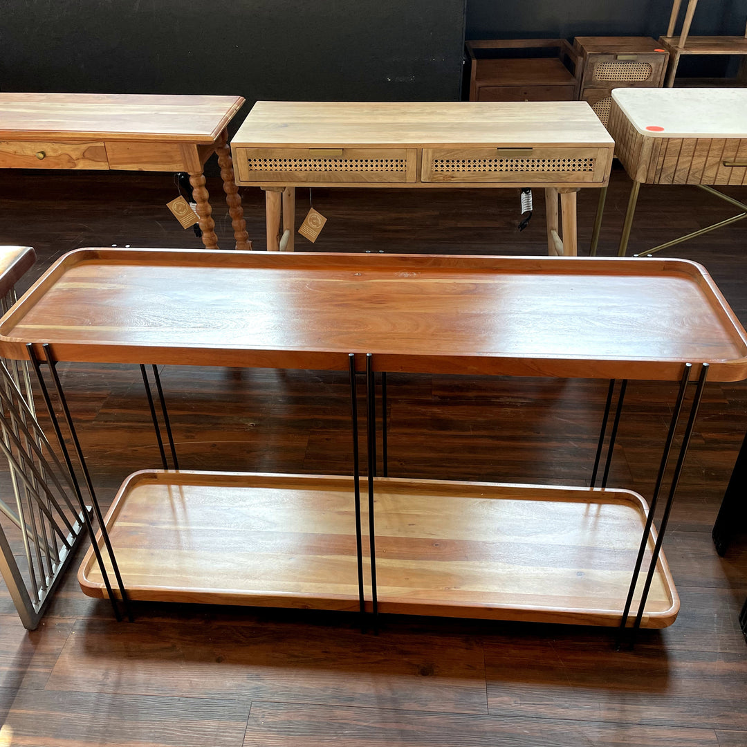 Metal and Wood Console 2 Tier - Sample