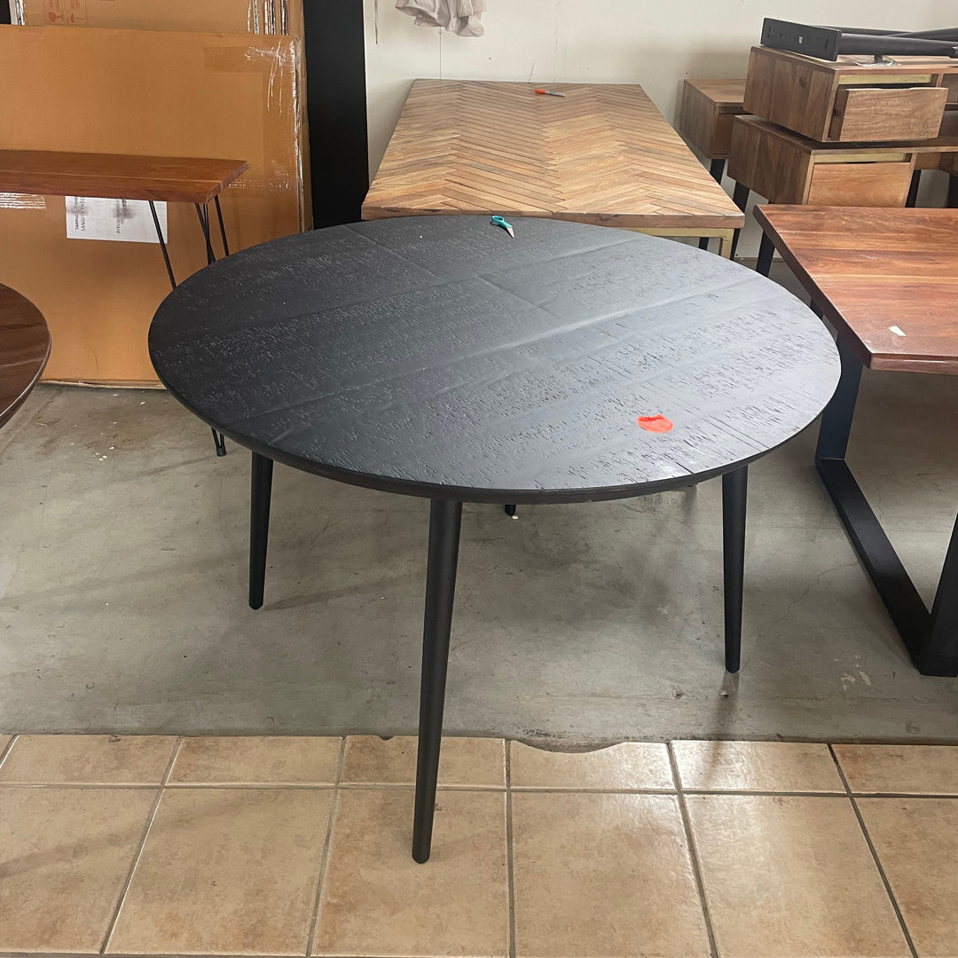 48" Round Black Dining Table- Sample