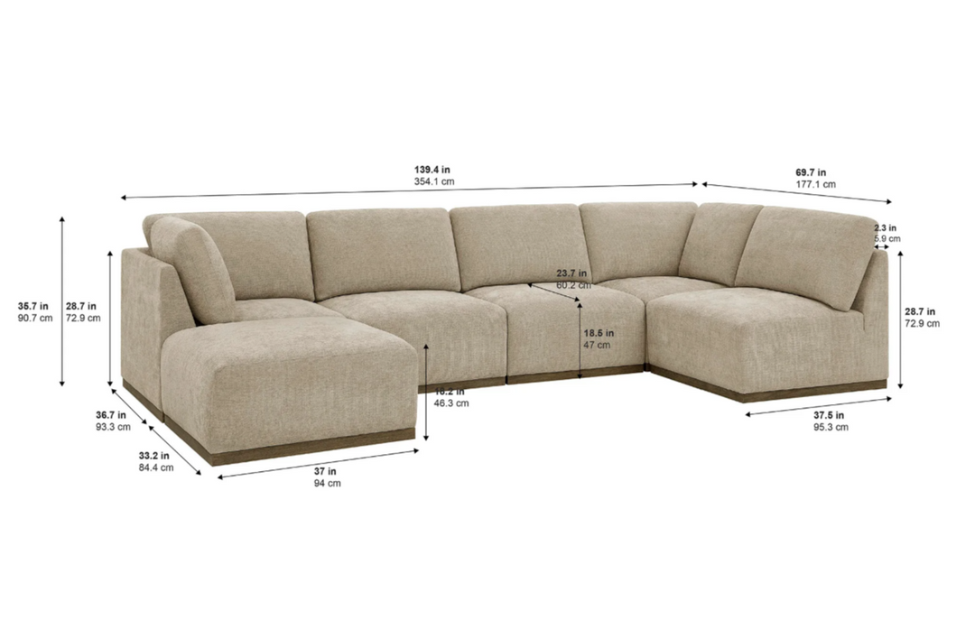 Henredon 6 Piece Sectional Sofa - Floor Sample