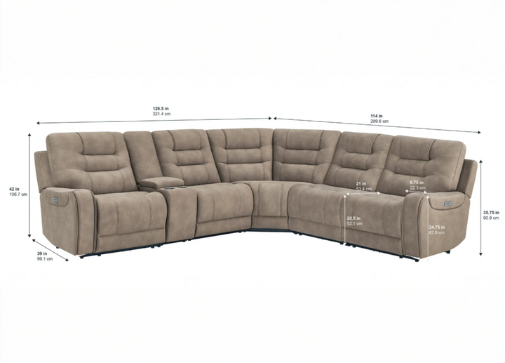 Carmelo Power Sectional - Floor Sample